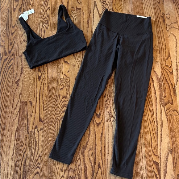 aerie Pants - Aerie Offline Leggings Sports Bra Set Brown Ribbed NWT S